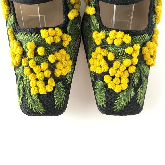 NEW Dior x Roger Vivier Mimosas Floral Kitten Heel Maryjane Pumps 36.5 - Picture 5 of 9